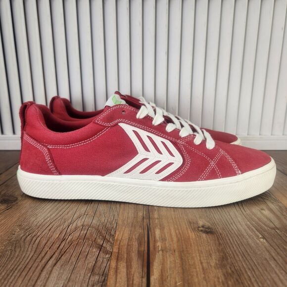 Cariuma Catiba Pro Skate Sneakers Mens Sz 12.5 Red Suede Low Top Athletic Shoes - Picture 1 of 9